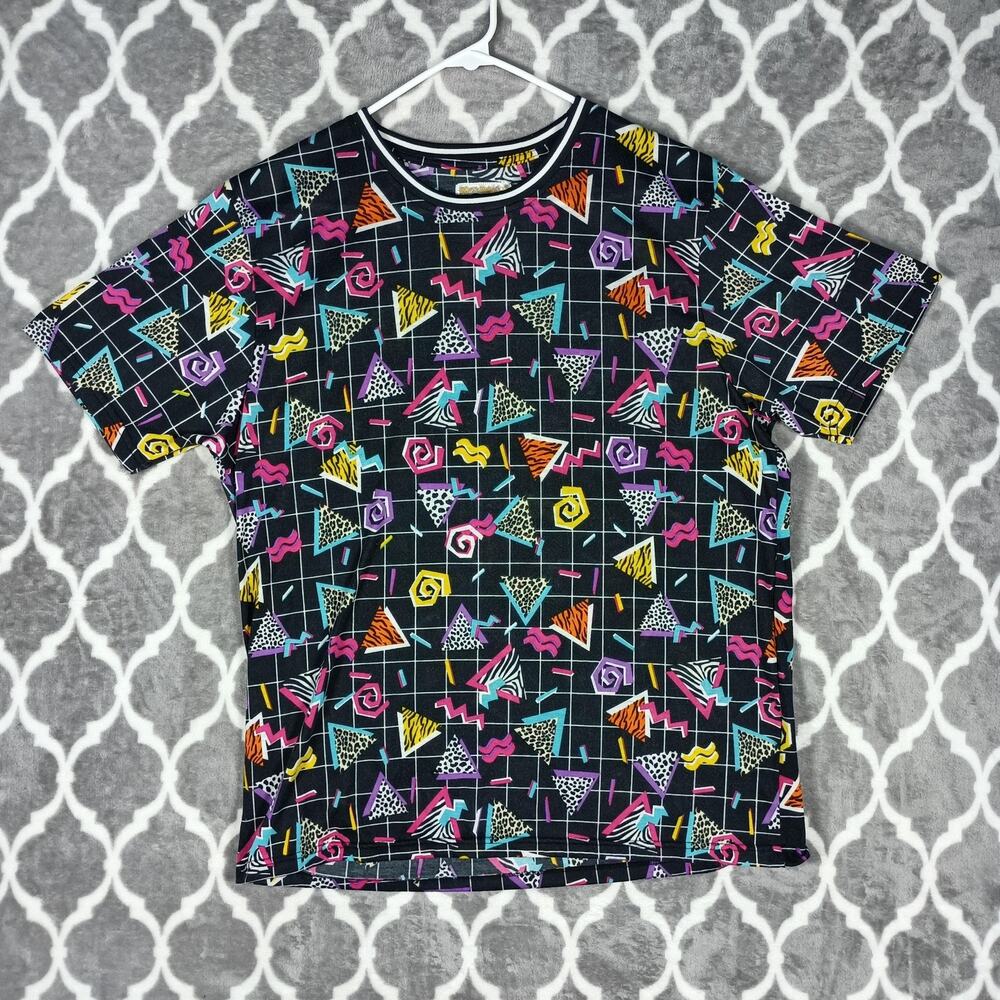 Fresh Prince Graphic T Shirt Men XL Black Neon 90s All Over Print